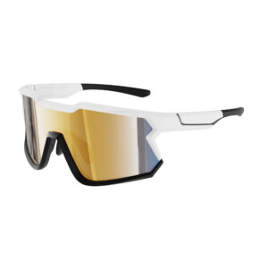 Professional custom TR90 frame cycling sunglasses with windproof gold flash PC lenses